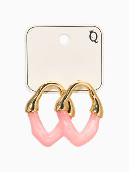 Серьги акрил «Сталактиты», розовые в золоте