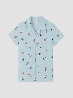 Resort Yaka Erkek ?ocuk ?ortlu Pijama Tak?m?