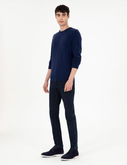 Lacivert Slim Fit Bisiklet Yaka Ka_mir Triko Kazak - Pierre cardin фото 4