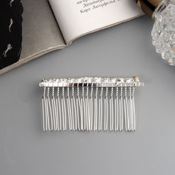 Цена за 2 шт. Гребень для волос QF «Медея», классика нить, 7.5×4 см, серебро