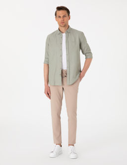 Haki Oxford Slim Fit Kolay _t_lenebilir G_mlek - Pierre cardin фото 4