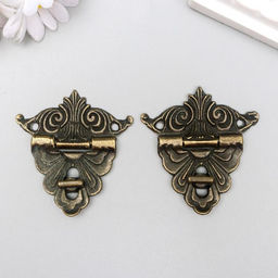 Цена за 2 шт. Замок для шкатулки металл «Узорная», набор 2 шт., 4.8×4.5 см