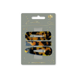 Набор заколок для волос зажим, арт. 71804 / 10 ЛЕОПАРДОВЫЙ (в наборе: 3шт., 6,5 см, черный металл,
