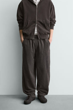 WASHED BALLOON FIT JOGGER TROUSERS - Zara фото 12