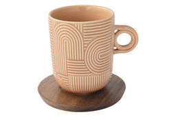 Набор кружек Радуга, бежевая, коричневая, 0,35 л, 2 шт - Easy life фото 4