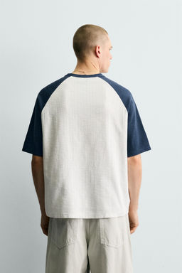 CAMISETA PUNTO COLOR BLOCK ESTAMPADO / Crudo - Zara фото 3