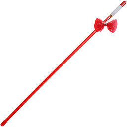 Цена за 6 шт. Игрушка - дразнилка на палочке "ЦапЦап", бантик, цвет красный, 48см ( пакет с подвесом)
