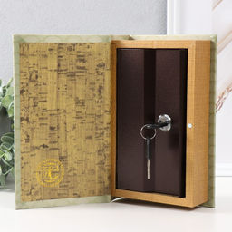 Шкатулка книга-сейф «Рыбалка», дерево, искусственная кожа, 3D тиснение, 21×13×5 см