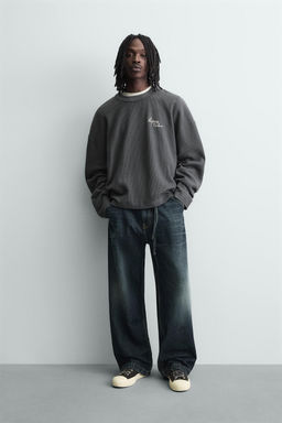 TEXTURED SWEATSHIRT WITH SLOGAN PRINT - Zara фото 9