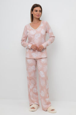 Е 20041/24/дымчатая роза,листья пальмы пижама жен