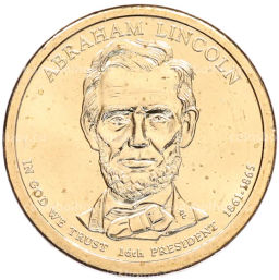Монета 1 доллар 2010 года (P) США 16-й президент США Авраам Линкольн
