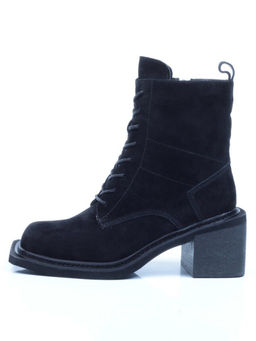 04-SE21W-2B BLACK Ботинки зимние женские (натуральная замша, натуральный мех)