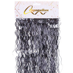 Цена за 12 шт. Дождик 50 см "Волны", Графит