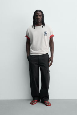 CAMISETA RELAXED FIT ESTAMPADOS LAVADOS / Blanco