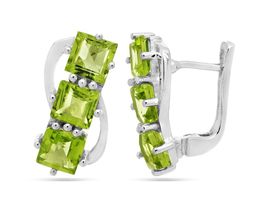 Серьги из серебра перидот, Трио