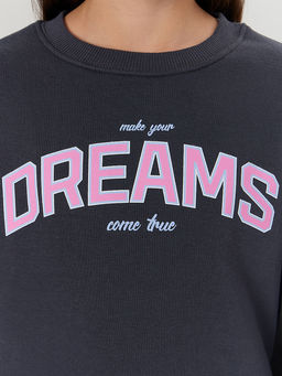 Джемпер для девочек серый с надписью Make your dreams... - Mark formelle фото 5