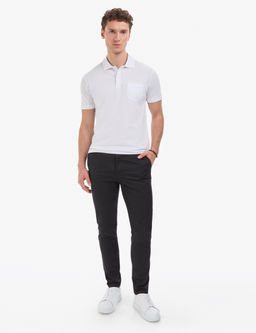 Beyaz Regular Fit %100 Pamuk Cepli K_vr_lmaz D__meli Polo Yaka Basic Ti__rt