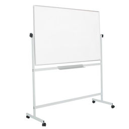 Доска двусторонняя 100×150 см, магнитно-маркерная/меловая, Calligrata СТАНДАРТ, поворотная на мобильном стенде, в алюминиевой рамке, с полочкой