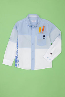 U. S. Polo Assn Синяя рубашка с длинным рукавом для мальчика - U.s. polo assn фото 5