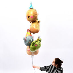 Цена за 2 шт. Воздушный шар фольгированный 31" «Жираф именинник», фигура