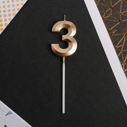 Свеча в торт цифра 3, шампань - Страна карнавалия фото 3