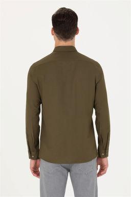 Мужская базовая рубашка цвета хаки с длинным рукавом Неожиданная скидка в корзине - U.s. polo assn фото 5