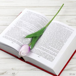 Цветок искусственный Тюльпан 30 см бело-фиолетовые / 1205 /уп 10/200/1200/ латэкс