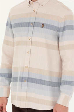 U. S. Polo Assn Мужская рубашка светло-коричневого цвета с длинным рукавом - U.s. polo assn фото 6