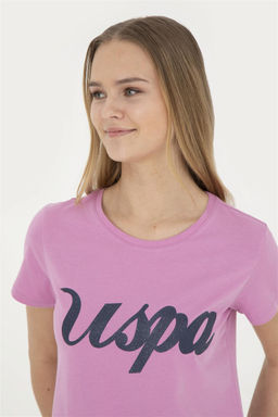 Женская фиолетовая футболка с круглым вырезом - U.s. polo assn фото 2