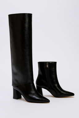 Siyah 2 Farkl? Kullan?ml? Hem Cizme Hem Bot Kad?n Blok Topuk Cizme TAKAW26CZ00027