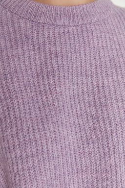 Lila Genis Kal?p Yumusak Dokulu Basic Triko Kazak TWOAW20FV0142