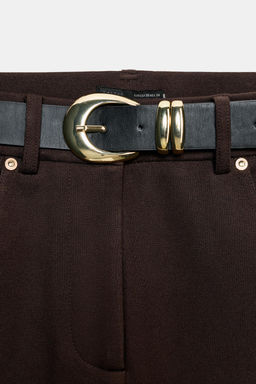 MID-WAIST BELTED JEGGINGS - Zara фото 9