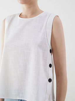 Bisiklet Yaka D??meli Bluz