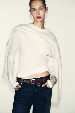 Z1975 LOOSE WIDE-LEG HIGH-WAIST JEANS - Zara фото 3