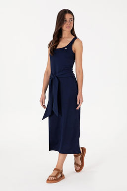 Kad_n Lacivert _rme Elbise Sepette S_rpriz _ndirim