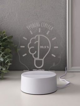 Светильник 3D RISALUX «Уровень стресса 99.9%», LED-ночник, RGB, от сети, 9.5×12.8×14.9 см