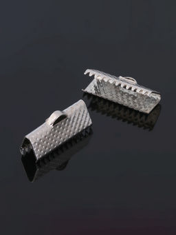 Цена за 2 шт. Зажим для ленты (набор 10 шт.) 16 мм СМ-341, цвет серебро