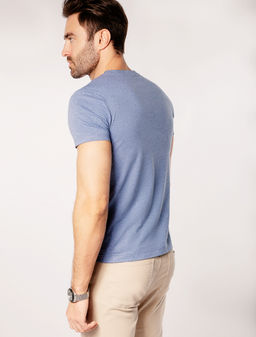 Футболка Vilatte Slim Fit из хлопка с эластаном синий меланж  фото 4