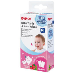 PIGEON Салфетки для чистки молочных зубов c ароматом клубники Baby Tooth&Gum Wipes Strawberry 20 шт