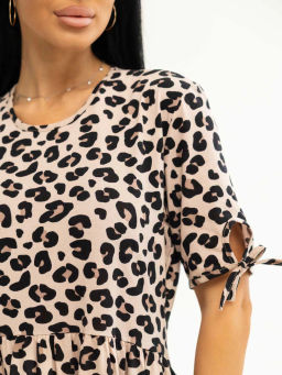 Платье женское, цвет бежевый черный