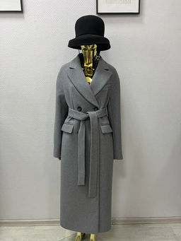 Пальто женское демисезонное 26102/к (серый ёлочка)