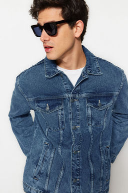 TRENDYOL MAN Premium Lacivert Regular Fit Denim Kot Ceket TMNSS23CE00023 - Trendyolmilla фото 3