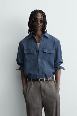 FLOWING SHIRT WITH POCKETS - Zara фото 2