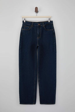 Wardrobe Essentials - Mavi DOKUMLU Yuksek Bel %100 Pamuk Tam Boy Baggy Jeans TWOSS26JE00138