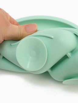 Тарелка детская секционная с ложкой и вилкой, 3 секции, бирюзовый, Mum&Baby