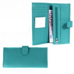 Портмоне женское Croco-ПР-950 с хлястиком натуральная кожа 2 отд, 13 карм, бирюза флотер (110) 202853