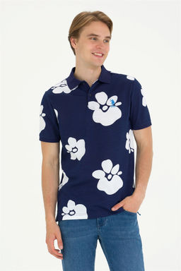 U. S. Polo Assn / Мужская темно-синяя футболка с воротником-поло - U.s. polo assn фото 8