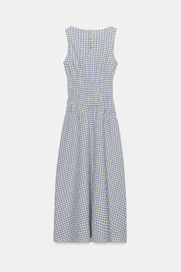 GINGHAM CHECK MIDI DRESS - Zara фото 7