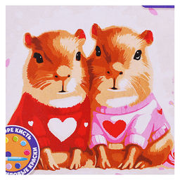 Картина по номерам "Капибары в свитерах" 20х20см