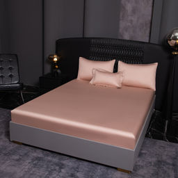 Комплект постельного белья Однотонный Сатин Премиум на резинке OCPR010 180*200*30;160*200*30;140*200*30 Дуэт Семейный 4 Наволочки